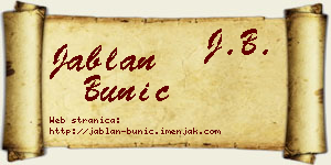 Jablan Bunić vizit kartica